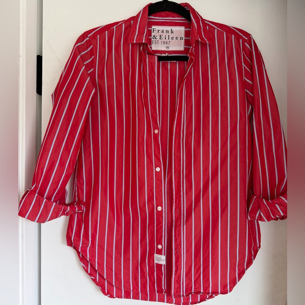 Frank & Eileen Frank Red Striped Button-Up Shirt